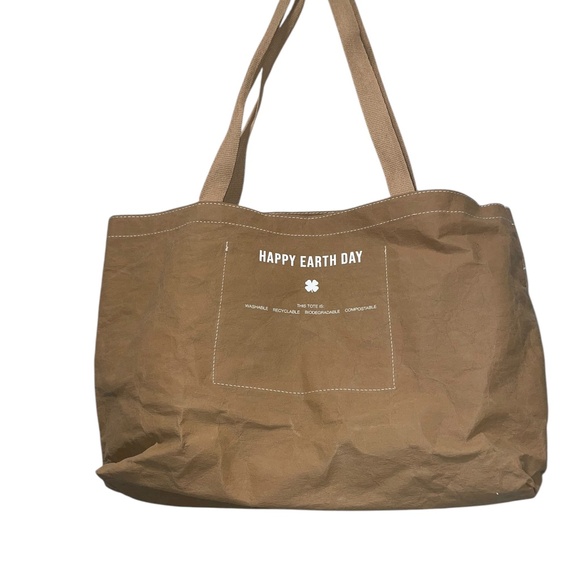 Lucky Brand Wood Pulp Reusable Compostable Biodegradable Shopping Bag Tote - Picture 2 of 6